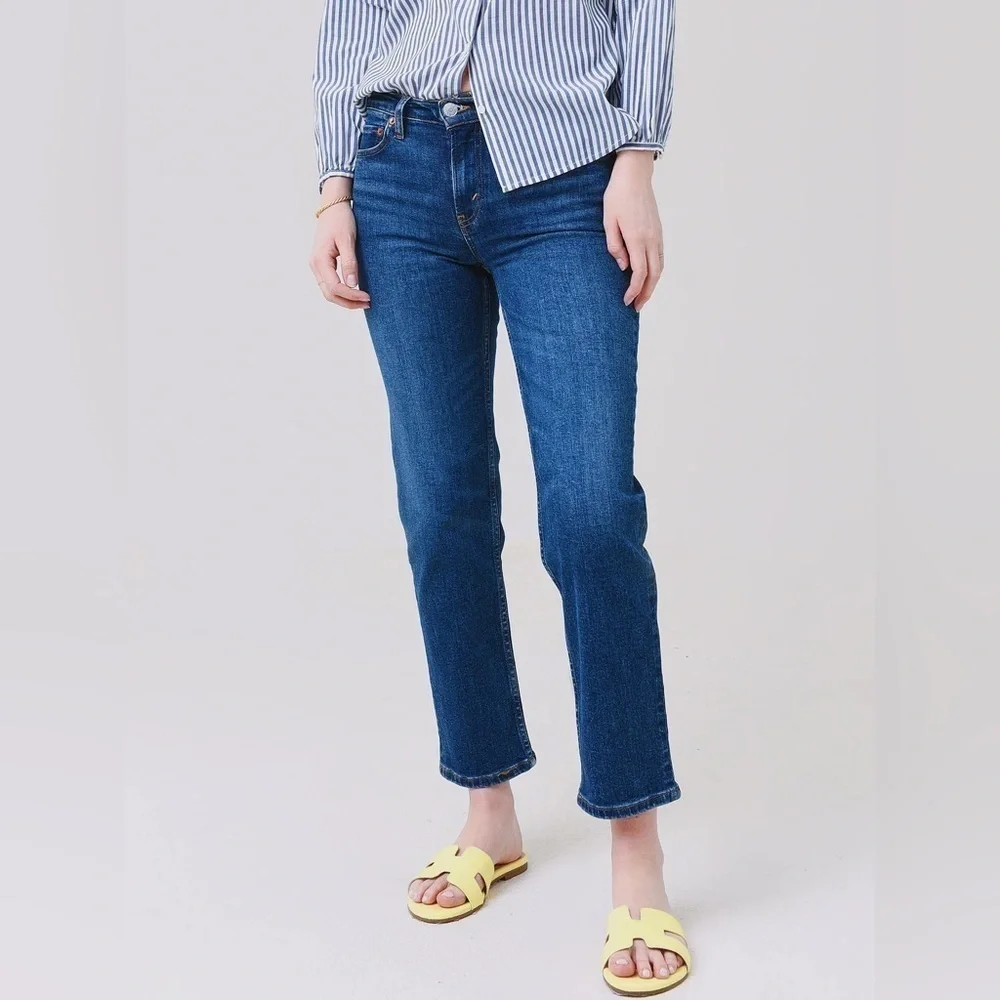 RE/DONE 70s Mid Rise Stove Pipe Jeans Royal Fade Casual Denim Women’s 28